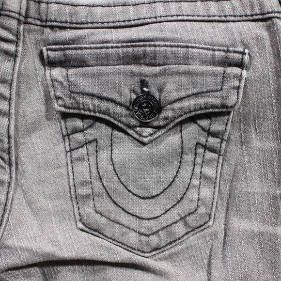 True Religion Shorts Women's 27 Gray Cutoff Raw Hem Horseshoe USA - Picture 4 of 7